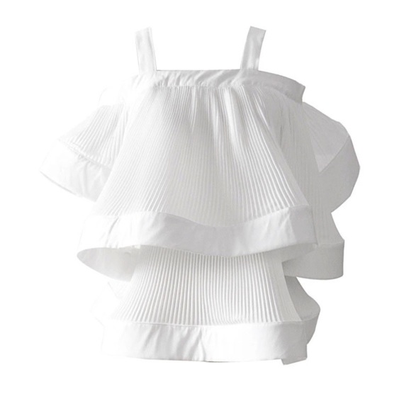Eggshell White Flowing Ruffle Gorgeous Top - Picture 4 of 8